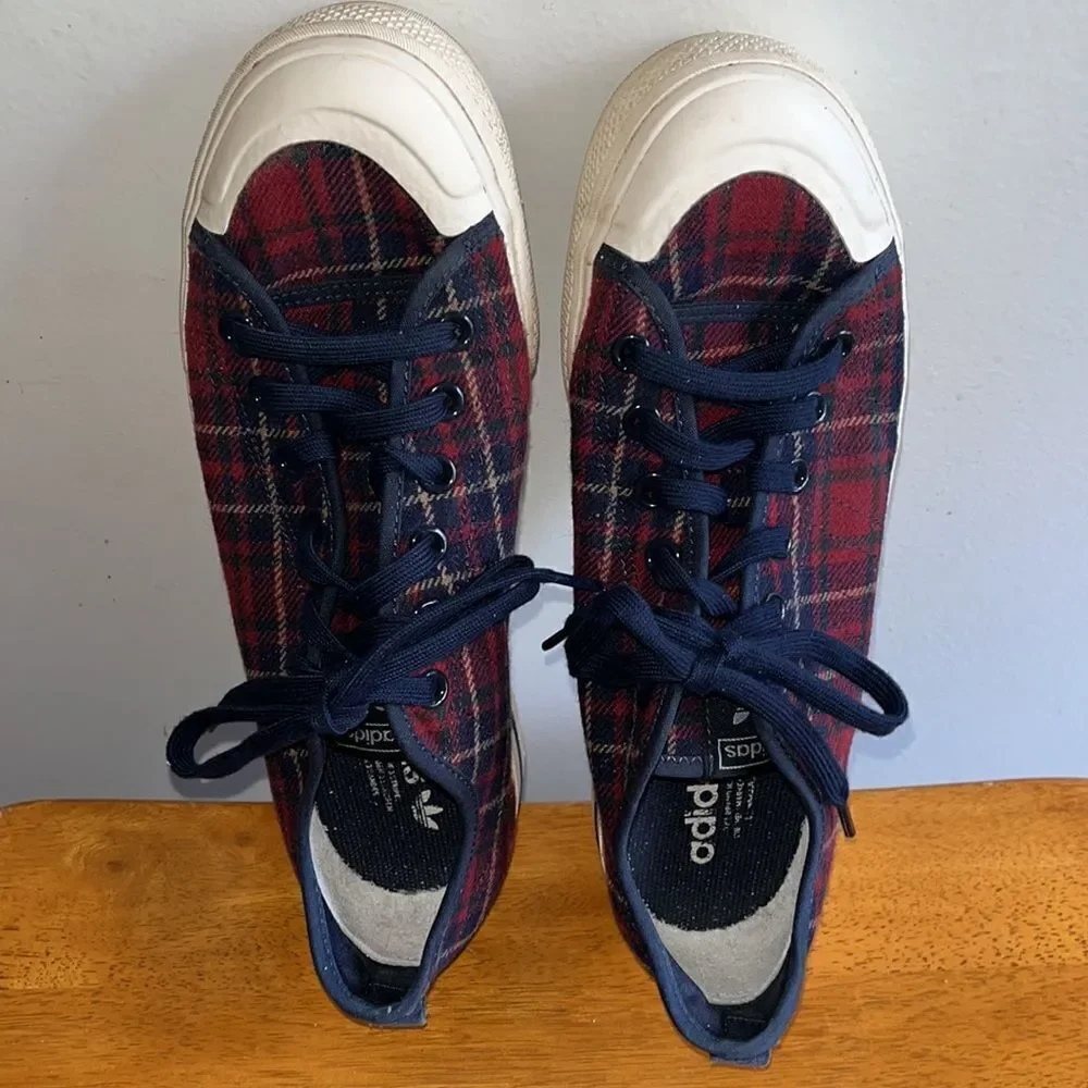 ADIDAS NIZZA RF PLATFORM LOW PLAID WOMEN’S SHOES SIZE 11 (Euro 44)